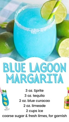 the blue lagoon margarita recipe is ready to be eaten