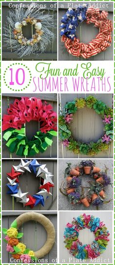 10 fun and easy summer wreaths