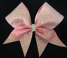 This bow is just ridiculous! Perfect as a team bow.  Glitter Ribbon and 1500 High quality rhinestones used.  Msg us about team discounts and other colors available. Cheer Equipment, Pink Cheer Bow, Pink Cheer Bows, Cheer Bows Diy, Cute Cheer Bows, Bows Ideas, Dream Gym, Gym Wardrobe, Cheer Hair Bows