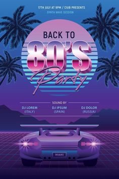 Retrowave Party 80s Poster 90s Poster Art, Retro Style Poster Design, Poster 80s Graphic Design, 80s Party Poster, 80s Aesthetic Party, 80s Poster Design, Retro Party Poster, Night Poster Design