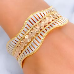 vibrant-majestic-22k-gold-bangle White Gold-plated Bangle Bracelet, White Bangle With Intricate Design, White Bangle With Intricate Design For Formal Occasions, 45 Number, Single Bangle, 22k Gold Bangles, Bangles Style, Gold Bangle, White Rose Gold