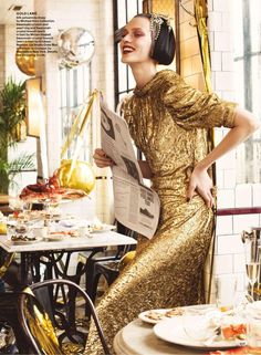 Rodney Smith, Allure Magazine, Gold Dress, Fashion Photo, Newspaper, Night Light