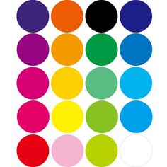 an image of different colored circles on white background, with one circle in the middle