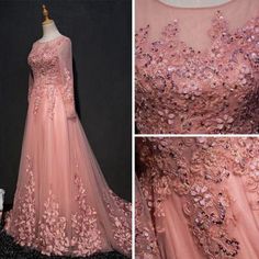 Applique Prom Dress, Flower Gown, Tulle Applique, Mermaid Ball Gown, Prom Dresses Boho, Bridal Hijab, Prom Dresses Simple, Pink Evening Dress, Prom Dress Evening