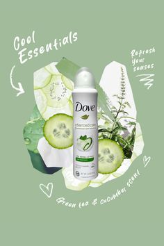 Advanced Care Dry Spray Antiperspirant Deodorant Cool Essentials Deodorant Ads, Deodorant Aesthetic, Cucumber Scent, Dove Deodorant, Deodorant For Women, Antiperspirant Deodorant, Deodorant Spray, Antiperspirant, Lip Oil