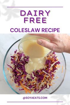 Try this dairy-free coleslaw recipe for a fresh and creamy side dish. Perfect for picnics, barbecues, and healthy meals. Dairy Free Coleslaw, Healthy Coleslaw Recipes, Healthy Coleslaw, Coleslaw Dressing, Quick Dishes, Summer Picnics, Toasted Pumpkin Seeds, Coleslaw Recipe