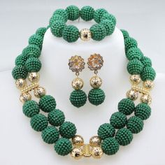 High quality handmade african Wedding Jewelry set in JW1008 seires – LaceDesign workshops Green Beaded Jewelry For Anniversary, Green Elegant Wedding Jewelry, Crystal Jewelry With Round Beads, Green Round Jewelry Sets For Wedding, Elegant Green Crystal Jewelry, Elegant Green Jewelry Sets For Wedding, Green Round Beaded Jewelry Sets For Wedding, Green Round Bridal Necklace, Green Beaded Jewelry Sets For Wedding