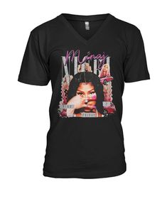 a black t - shirt with an image of a woman's face on it