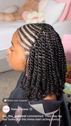 Cornrows And Twists On Natural Hair, Braiding Hairstyles Short Hair, Hairstyles For Twist Outs Natural Hair, Braids In The Front Twist In The Back Natural Hair, Simple Protective Hairstyles Short Hair, Cornrow Hairstyles For 4c Hair, Twist Hairstyles For School, Natural Braids Without Extensions