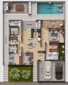 an overhead view of a floor plan for a house