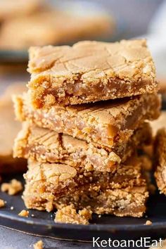 peanut butter bars stacked on top of each other