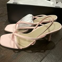 Nwt Nib Missguided Pink Strappy Sling Back Sandal Heel May Be Chipped Light Pink Kitten Heels, Pink Kitten Heels Outfit, Pink Prom Shoes, 19th Photoshoot, Strappy Sandals Outfit, Light Pink Sandals, Kitten Heels Outfit, Light Pink Heels, Pink Strappy Heels