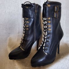 Brand: Aldo Size: 38 - 7.0 Color: Black Material: Leather Heel Height: 4” Condition: Brand New, Never Used Aldo Shoes, Walker Boots, Fit N Flare Dress, Boot Sandals, Rain And Snow Boots, Shoes Heels Boots, Snow Boots, Leather Heels, High Boots