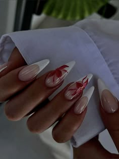 Red And French Nails, 25th Birthday Nails Ideas, Europe Nail Ideas, Paznokcie Hello Kitty, Office Nails, Kutek Disney, August Nails, Nagel Tips, Her Nails