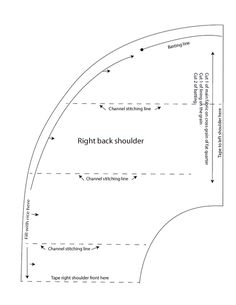 the right back shoulder is shown with arrows pointing up and down to the left side