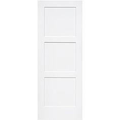 a white door with two panels on the bottom and one panel in the top half