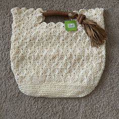 New With Tags Attached, Never Used. Approximately 18”Width. For More Details Please Check The Attached Pictures. Casual Cream Crochet Bag With Handles, Casual Cream Crochet Bag, Casual Cream Crochet Straw Bag, Cream Crochet Shopping Bag For Spring, Cream Crochet Bag For Spring Shopping, Casual Cream Crochet Beach Bag, Spring Crochet Straw Shopping Bag, Casual Spring Crochet Bag With Handles, Zippered Tote Bag