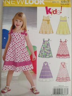 Infant Dresses, New Look Patterns, Girls Dress Sewing Patterns, Childrens Sewing Patterns, Sewing Patterns Girls, Girl Dress Patterns, Sewing Patterns For Kids, Childrens Dress, Children Clothing