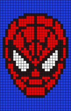 an image of a spiderman face made out of pixels