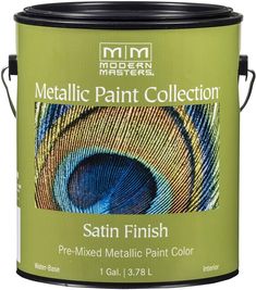 a can of metallic paint with the words metallic paint collection in it's center