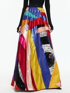 A+o X Tom Wesselmann Tina Embellished Ballgown Skirt In Limitless Multicolor Long Skirt For Evening, Multicolor Lined Skirt For Party, Multicolor Skirt For Costume Party, Multicolor Long Skirt For Party, Party-ready Multicolor Lined Skirt, Multicolor Full Skirt For Party, Expressionism Fashion, Princess Tina, Tom Wesselmann