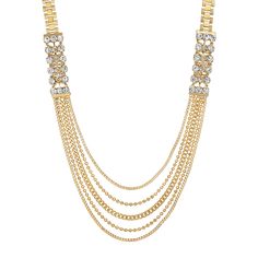 Geneva Gala Multi Link Chain Crystal Necklace 32 Inch Chic Fashionista, 1928 Jewelry, Vintage Inspired Jewelry, Jewelry Companies, Geneva, The Chic, Link Chain, Round Brilliant, Crystal Necklace