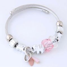 Available In Pink Elephant Or Blue Elephant See Pictures Trendy Pink Metal Bracelet, Trendy Pink Metal Bracelets, Elegant Pink Metal Crystal Bracelet, Nickel-free Pink Round Beaded Jewelry, Pink Beaded Charm Bangle Bracelet, Pink Beaded Metal Jewelry, Pink Metal Beaded Jewelry, Pink Beaded Bangle Charm Bracelet, Pink Metal Bracelets For Gifts