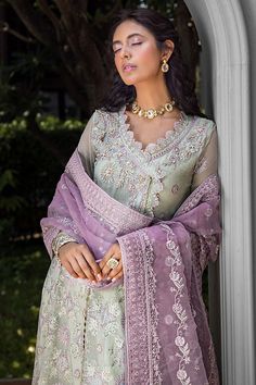 Brand: MUSHQProduct Code: MUNCK240109 AaraCollection: Roohi by Mushq Unstitched Luxury Formal CollectionFabric: Khadi Net PRODUCT DETAILS: Immerse yourself in luxury with this meticulously crafted ensemble, showcasing hand-embellished embroidery and sequins on the front and back necklines, yoke, and sleeves. The outfit features a raw silk trousers, and a dupatta with intricately embroidered lace and organza borders, finished with exclusive handmade tassels and golden samosa lace for a truly refi Embellished Embroidery, Hand Embellishment, Modest Girl, Semi Formal Wear, Pakistani Wedding Outfits, Lace Accessories, Chiffon Collection, Silk Trousers, Modest Wear