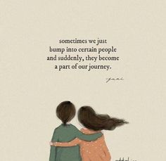 two people hugging each other with a quote above them