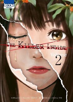 the killer inside vol 2 cover art by koon graphic studio, featuring an image of a woman's face with tears and leaves on her head