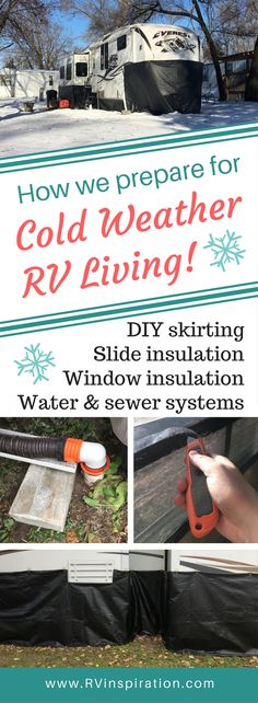 How We Prepare Our RV For Cold Weather Living | RV Inspiration Rv Winterizing, Beach Camper, Camping Bedarf, Rv Camping Checklist, Camper Hacks, Rv Maintenance, Retro Camping, Rv Tips, Diy Rv