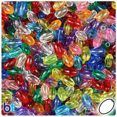 many different colored glass beads are shown in this image, and there is no image on the