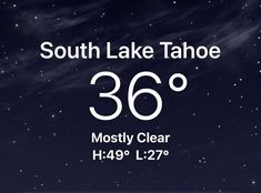 the night sky with clouds and stars is shown in this time lapse photo that reads, south lake tahoe 360 mostly clear