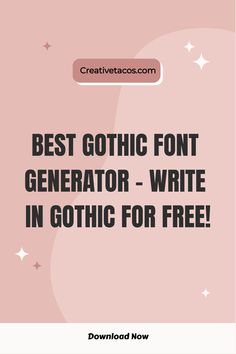 the best gothic font generator - write in gothic for free on creativecoss com