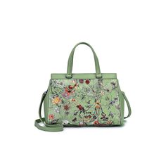 Carry your essentials in style with this Mellow World Stellan Floral Print satchel bag.Carry your essentials in style with this Mellow World Stellan Floral Print satchel bag. How do you accessorize? Check out our ACCESSORIES GUIDE for essential tips to elevate your style with must-have accessories.DETAILS 10"H x 13"W x 5"D Handle: 5.5-in. drop Strap length: 37-in. - 42-in. Removable/adjustable crossbody strap Zipper closure Gold-tone hardware Interior: 1 zip pocket, 2 slip pockets Exterior: 1 zi Spring Satchel For Errands With Top Handle, Spring Top Handle Satchel For Errands, Green Top Handle Travel Bag, Handheld Green Satchel For Spring, Spring Green Tote Satchel, Green Tote Satchel For Spring, Spring Green Satchel Bag, Large Capacity Green Satchel For Spring, Green Travel Satchel For Spring