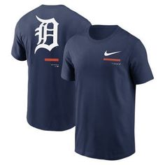 The Men's Nike Navy Detroit Tigers Over the Shoulder T-Shirt is the perfect way to show your support for the Detroit Tigers. Made from soft cotton, this T-shirt features screen print graphics that proudly display the Detroit Tigers logo. Whether you're cheering on the Tigers at the ballpark or just showing your team spirit, this T-shirt is a must-have for any Detroit Tigers fan. Crew neck Imported Material: 100% Cotton Officially licensed Machine wash, tumble dry low Brand: Nike Screen print gra Detroit Tigers Logo, Nike Crew Neck, Tiger Logo, Detroit Tigers, Mens Navy, Team Spirit, Tshirts Online, Screen Print, Men's Nike