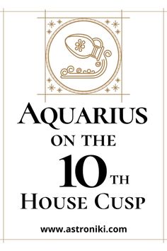 the aquarius on the 10th house cup is shown in black and white with gold lettering