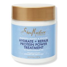 Manuka Honey & Yogurt Hydrate + Repair Protein-Strong Treatment - MNKA HNY & YGRT TREATMENT 8OZBenefitsSheaMoisture Manuka Honey and Yogurt Hydrate + Repair Protein Strong Treatment Masque for extremely dry hair is a deep conditioner sulfate-free hair mask that gives your hair new life.This hair mask, protein hair mask and moisturizing deep conditioner benefits from reparative proteins that naturally reinforce and revitalize over-processed, abused hair fibers.Manuka Honey and Yogurt combine into Honey And Yogurt, Dry Hair Mask, Shea Moisture Manuka Honey, Protein Hair Mask, Extremely Dry Hair, Protein Hair, Treat Damaged Hair, Honey Yogurt, Baobab Oil