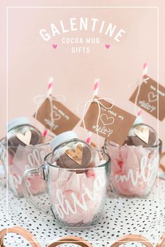 valentine's day gifts in mugs on a table