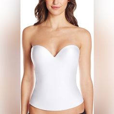 Nwt Felina Essentials Seamless Hidden Wire Bustier White Size 38d 10241 Elegant White Smoothing Shapewear, Elegant White Stretch Shapewear, Fitted White Camisole With Removable Bra Pads, Elegant White Bra-friendly Camisole, White Shaping Bra With Removable Pads, White Camisole With Built-in Underwire Bra, White Strapless Stretch Camisole, White Camisole With Removable Bra Pads, Shaping White Bra With Removable Pads