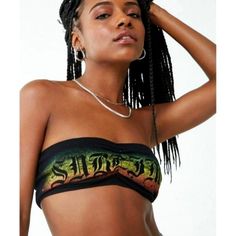 Cute To Have Sublime Rasta Colors Graffiti Style Tube Top New With Tags :) Summer Grunge Crop Top For Music Festival, Trendy Green Bandeau Tube Top, Y2k Style Green Crop Top For Streetwear, Green Crop Top For Streetwear In Spring, Edgy Bandeau Crop Top For Summer, Trendy Multicolor Tube Top, Trendy Green Crop Top For Streetwear, Black Crop Top For Spring Music Festival, Trendy Green Crop Top For Night Out