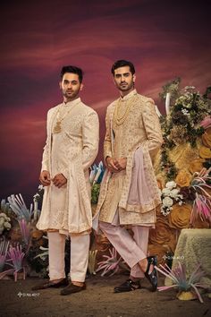 Make a grand statement on your special day with a luxurious Sherwani crafted from premium fabrics (like silk, brocade, or georgette) for ultimate comfort and sophistication. Our collection boasts a variety of designs to suit every taste: Classic elegance: Opt for a timeless Sherwani with intricate embroidery on the collar or cuffs. Modern flair: Go for a Sherwani with a unique neckline or a trendy color palette. Regal opulence: Choose a Sherwani with rich embellishments like zardozi work for a t Luxury Georgette Sherwani With Intricate Embroidery, Trendy Color Palette, Mens Wedding Suits, Sherwani Groom, Zardozi Work, Silk Brocade, Intricate Embroidery, Churidar, Hand Work