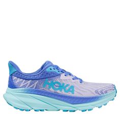 These high-cushion running shoes are designed to deliver exceptional comfort on any terrain, whether running on the roads or venturing out the trails. Order your regular Hoka One One shoe size or we recommend ordering up a 1/2 size. Durabrasion rubber outsole with 4mm lugs provides traction on any terrain. Compression-molded EVA foam midsole provides a soft and responsive ride. Recycled polyester laces. Breathable engineered mesh upper. Extended heel pull allows for easy entry. Molded EVA sockli Shoes Hiking, Hoka One One, Eva Foam, Boots Shoes, Hoka Running Shoes, L L Bean, Women's Boots, Amazing Women, Hiking Boots