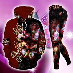 Butterfly Light Purple All Over Print Leggings Hoodie Set Outfit For Women | Hts1027 Hoodie Set Outfit, Butterfly Light, Butterfly Lighting, Outfit For Women, Best Gifts For Mom, Leggings Hoodie, Red Leggings, Hoodie Set, Yoga Pant