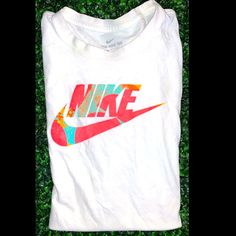 Multi Color, Never Worn! Some Stains From Sitting Graphic Tee Shirt With Logo Print For Spring, Nike Sporty Shirt For Spring, Nike Sporty Spring Shirt, Nike Summer Crew Neck Shirt, Sporty Logo Print Shirt For Spring, Nike Multicolor Tops For Streetwear, Sporty Multicolor Summer Shirt, Nike Casual Summer T-shirt, Multicolor Nike Crew Neck T-shirt