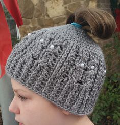 Ravelry: Owl Be A Messy Bun Beanie pattern by Knots of Love from Jess Crochet Messy Bun Hat Pattern Free