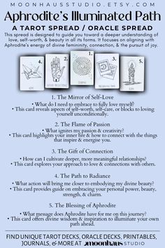 an advertisement with instructions on how to use the tarot spread for oracle oracles