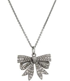 Kurt Geiger London Signature Eagle Bow Crystal Short Pendant Necklace | Dillard's Girly Jewelry Aesthetic, London Necklace, Kurt Geiger Jewelry, Pandora Bracelet Charms Ideas, Xoxo Jewelry, Pandora Bracelet Designs, Birthday Fit, Bling Bows, Short Pendant Necklace