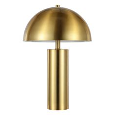 a brass colored lamp on a white background