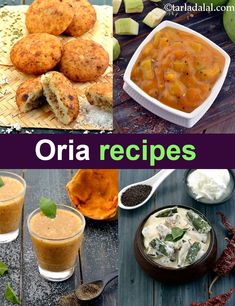 there are many different foods and drinks on the table with text overlay that says, oria recipes